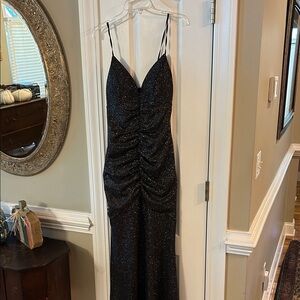 Honey and Rosie Black Glitter Maxi Dress